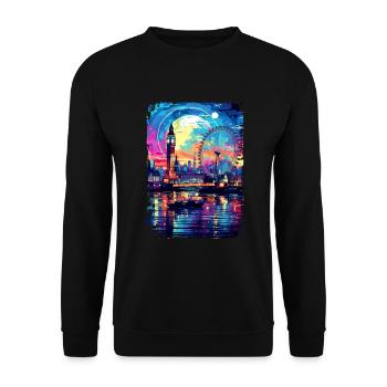 Londres - Sweat-shirt Unisexe - noir - Devant - Alina (178cm) & Michal (187cm)