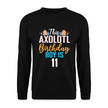 Axolotl Liebhaber Geschenke - Unisex Pullover - Schwarz - Vorne - Alina (178cm) & Michal (187cm)
