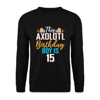 Axolotl Liebhaber Geschenke - Unisex Pullover - Schwarz - Vorne - Alina (178cm) & Michal (187cm)