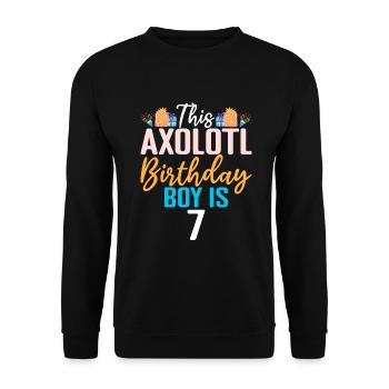 Axolotl Liebhaber Geschenke - Unisex Pullover - Schwarz - Vorne - Alina (178cm) & Michal (187cm)