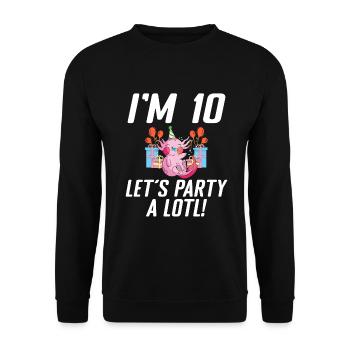 Axolotl Liebhaber Geschenke - Unisex Pullover - Schwarz - Vorne - Alina (178cm) & Michal (187cm)