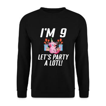 Axolotl Liebhaber Geschenke - Unisex Pullover - Schwarz - Vorne - Alina (178cm) & Michal (187cm)