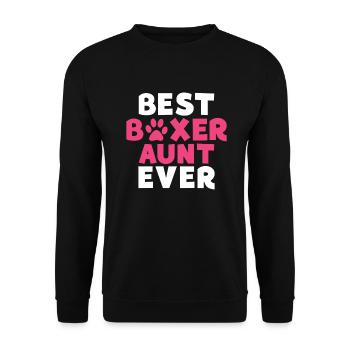 Boxer Hund Geschenke - Unisex Pullover - Schwarz - Vorne - Alina (178cm) & Michal (187cm)
