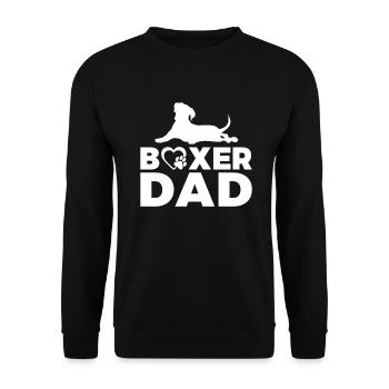 Boxer Hund Geschenke - Unisex Pullover - Schwarz - Vorne - Alina (178cm) & Michal (187cm)
