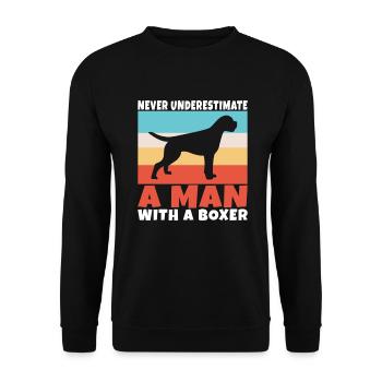 Boxer Hund Geschenke - Unisex Pullover - Schwarz - Vorne - Alina (178cm) & Michal (187cm)