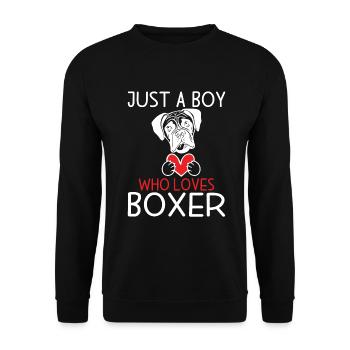 Boxer Hund Geschenke - Unisex Pullover - Schwarz - Vorne - Alina (178cm) & Michal (187cm)