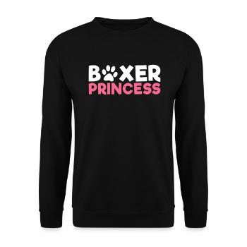Boxer Hund Geschenke - Unisex Pullover - Schwarz - Vorne - Alina (178cm) & Michal (187cm)