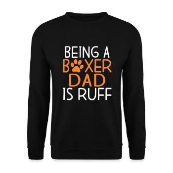 Boxer Hund Geschenke - Unisex Pullover - Schwarz - Vorne - Alina (178cm) & Michal (187cm)
