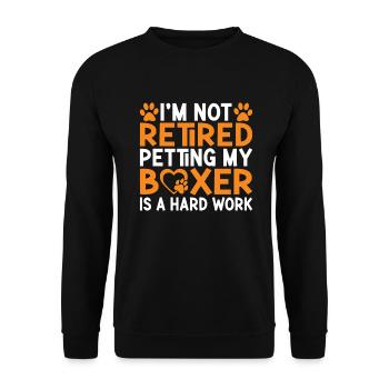 Boxer Hund Geschenke - Unisex Pullover - Schwarz - Vorne - Alina (178cm) & Michal (187cm)