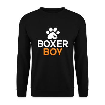 Boxer Hund Geschenke - Unisex Pullover - Schwarz - Vorne - Alina (178cm) & Michal (187cm)