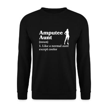 Amputiertes Bein Prothese Geschenk - Unisex Pullover - Schwarz - Vorne - Alina (178cm) & Michal (187cm)