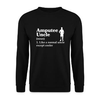 Amputated Leg Prosthesis Gift - Unisex Sweatshirt - black - Front - Alina (178cm) & Michal (187cm)