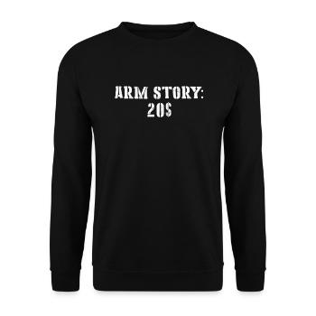 Amputee Arm Prosthesis Gift - Unisex Sweatshirt - black - Front - Alina (178cm) & Michal (187cm)