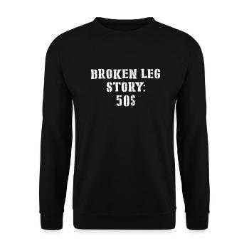 Amputated Leg Prosthesis Gift - Unisex Sweatshirt - black - Front - Alina (178cm) & Michal (187cm)