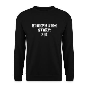 Gebrochener Arm - Unisex Pullover - Schwarz - Vorne - Alina (178cm) & Michal (187cm)