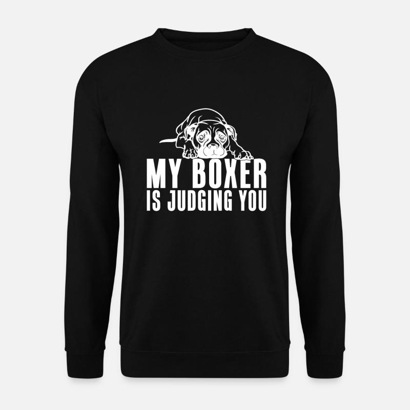 Boxer Hund Geschenke - Unisex Pullover - Schwarz