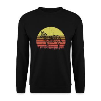 Zebra - Unisex Pullover - Schwarz - Vorne - Alina (178cm) & Michal (187cm)