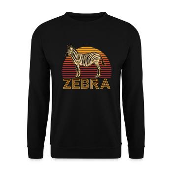 Zebra - Unisex Pullover - Schwarz - Vorne - Alina (178cm) & Michal (187cm)