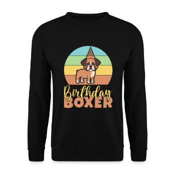 Boxer Hund Geschenke - Unisex Pullover - Schwarz - Vorne - Alina (178cm) & Michal (187cm)
