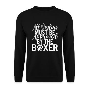 Boxer Hund Geschenke - Unisex Pullover - Schwarz - Vorne - Alina (178cm) & Michal (187cm)