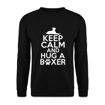 Boxer Hund Geschenke - Unisex Pullover - Schwarz - Vorne - Alina (178cm) & Michal (187cm)