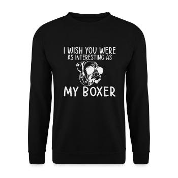 Boxer Hund Geschenke - Unisex Pullover - Schwarz - Vorne - Alina (178cm) & Michal (187cm)