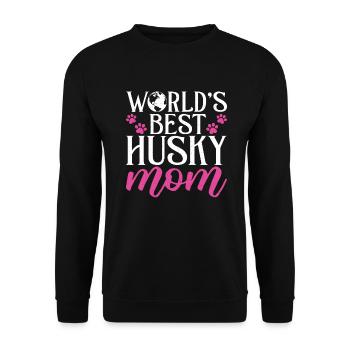 Cadeaux de chien Husky - Sweat-shirt Unisexe - noir - Devant - Alina (178cm) & Michal (187cm)
