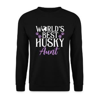 Cadeaux de chien Husky - Sweat-shirt Unisexe - noir - Devant - Alina (178cm) & Michal (187cm)