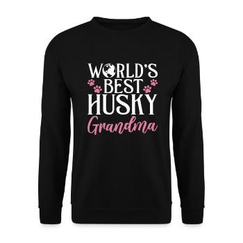 Cadeaux de chien Husky - Sweat-shirt Unisexe - noir - Devant - Alina (178cm) & Michal (187cm)