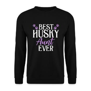 Cadeaux de chien Husky - Sweat-shirt Unisexe - noir - Devant - Alina (178cm) & Michal (187cm)
