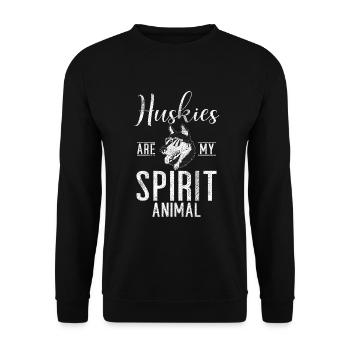 Cadeaux de chien Husky - Sweat-shirt Unisexe - noir - Devant - Alina (178cm) & Michal (187cm)