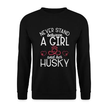 Cadeaux de chien Husky - Sweat-shirt Unisexe - noir - Devant - Alina (178cm) & Michal (187cm)
