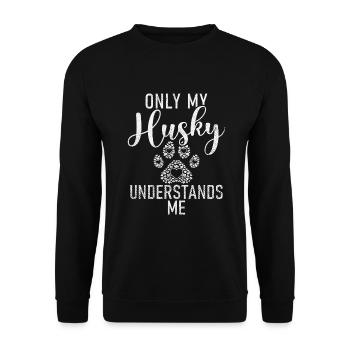 Cadeaux de chien Husky - Sweat-shirt Unisexe - noir - Devant - Alina (178cm) & Michal (187cm)