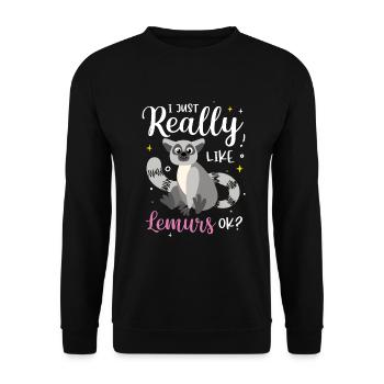 Lemur - Unisex Sweatshirt - black - Front - Alina (178cm) & Michal (187cm)