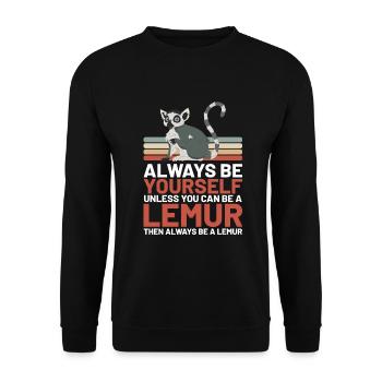 Lemur - Unisex Sweatshirt - black - Front - Alina (178cm) & Michal (187cm)