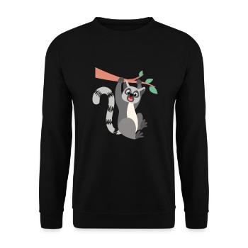lemur - Unisex Sweatshirt - black - Front - Alina (178cm) & Michal (187cm)