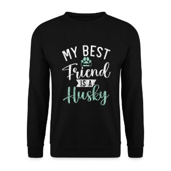 Cadeaux de chien Husky - Sweat-shirt Unisexe - noir - Devant - Alina (178cm) & Michal (187cm)