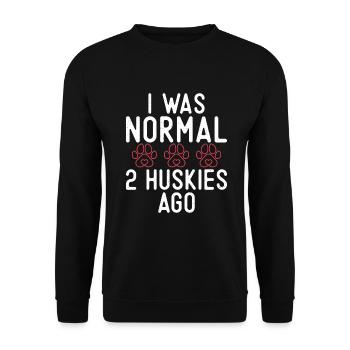 Cadeaux de chien Husky - Sweat-shirt Unisexe - noir - Devant - Alina (178cm) & Michal (187cm)