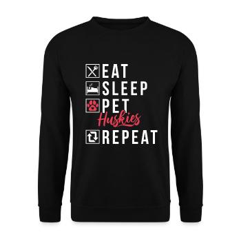 Cadeaux de chien Husky - Sweat-shirt Unisexe - noir - Devant - Alina (178cm) & Michal (187cm)