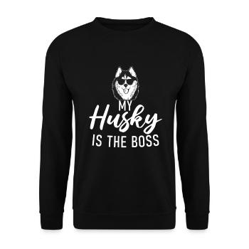 Cadeaux de chien Husky - Sweat-shirt Unisexe - noir - Devant - Alina (178cm) & Michal (187cm)