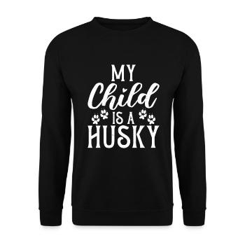 Cadeaux de chien Husky - Sweat-shirt Unisexe - noir - Devant - Alina (178cm) & Michal (187cm)