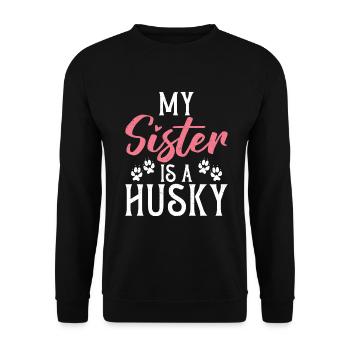 Cadeaux de chien Husky - Sweat-shirt Unisexe - noir - Devant - Alina (178cm) & Michal (187cm)