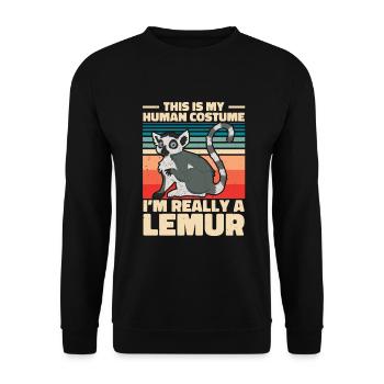 Lemur - Unisex Sweatshirt - black - Front - Alina (178cm) & Michal (187cm)