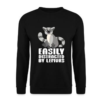 Lemur - Unisex Sweatshirt - black - Front - Alina (178cm) & Michal (187cm)