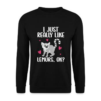 Lemur - Unisex Sweatshirt - black - Front - Alina (178cm) & Michal (187cm)