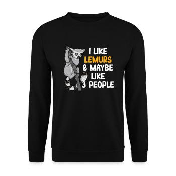 Lemur - Unisex Sweatshirt - black - Front - Alina (178cm) & Michal (187cm)
