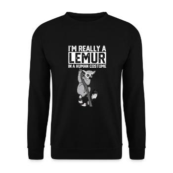 Lemur - Unisex Sweatshirt - black - Front - Alina (178cm) & Michal (187cm)