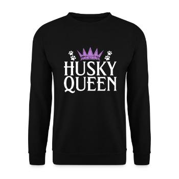 Husky-Hunde-Geschenke - Unisex Pullover - Schwarz - Vorne - Alina (178cm) & Michal (187cm)