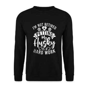 Cadeaux de chien Husky - Sweat-shirt Unisexe - noir - Devant - Alina (178cm) & Michal (187cm)
