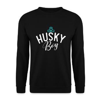 Cadeaux de chien Husky - Sweat-shirt Unisexe - noir - Devant - Alina (178cm) & Michal (187cm)